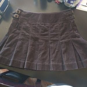 Vtg. Corduroy Pleated Mini Skirt